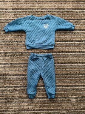Lila & Jack Toddler Quilted Matching Set - Blue Sweatshirt & Joggers